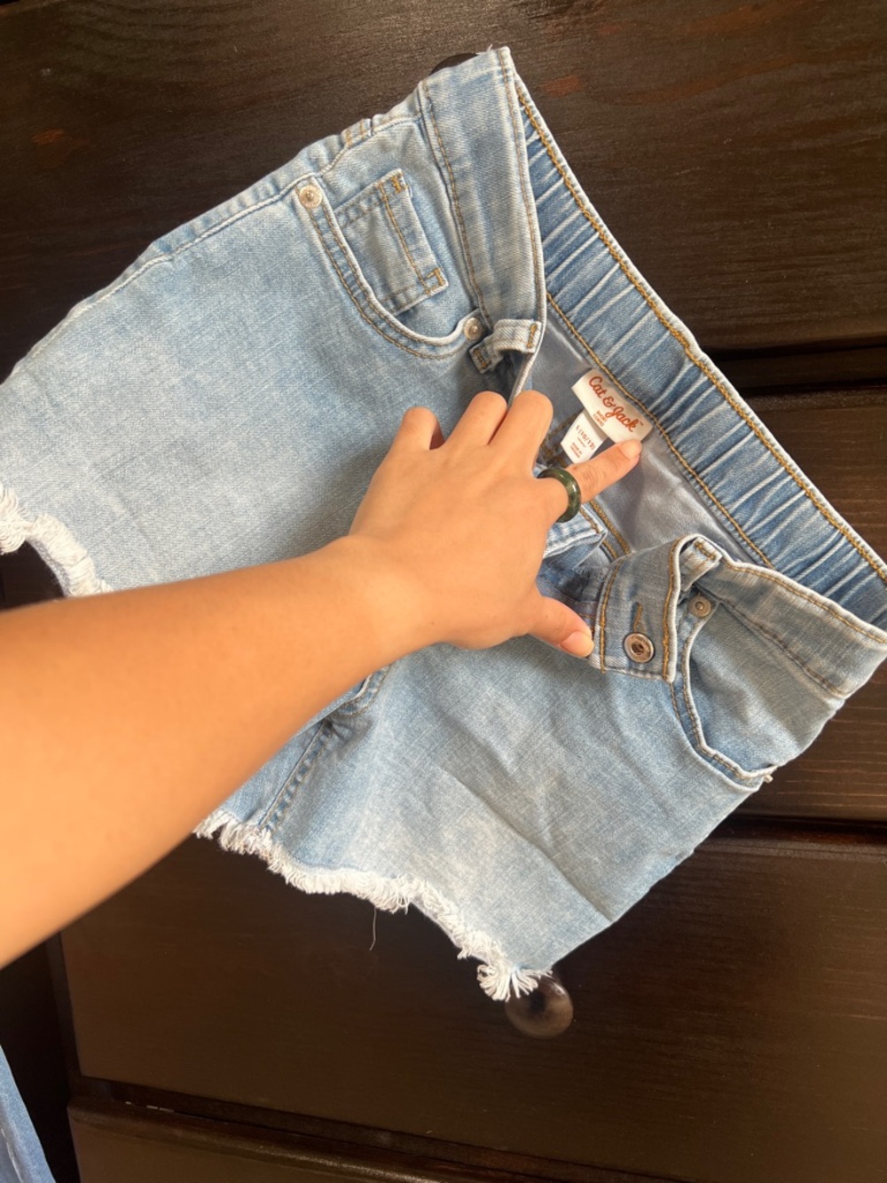 Girl’s Light Wash Denim Cutoff Shorts - Cat & Jack